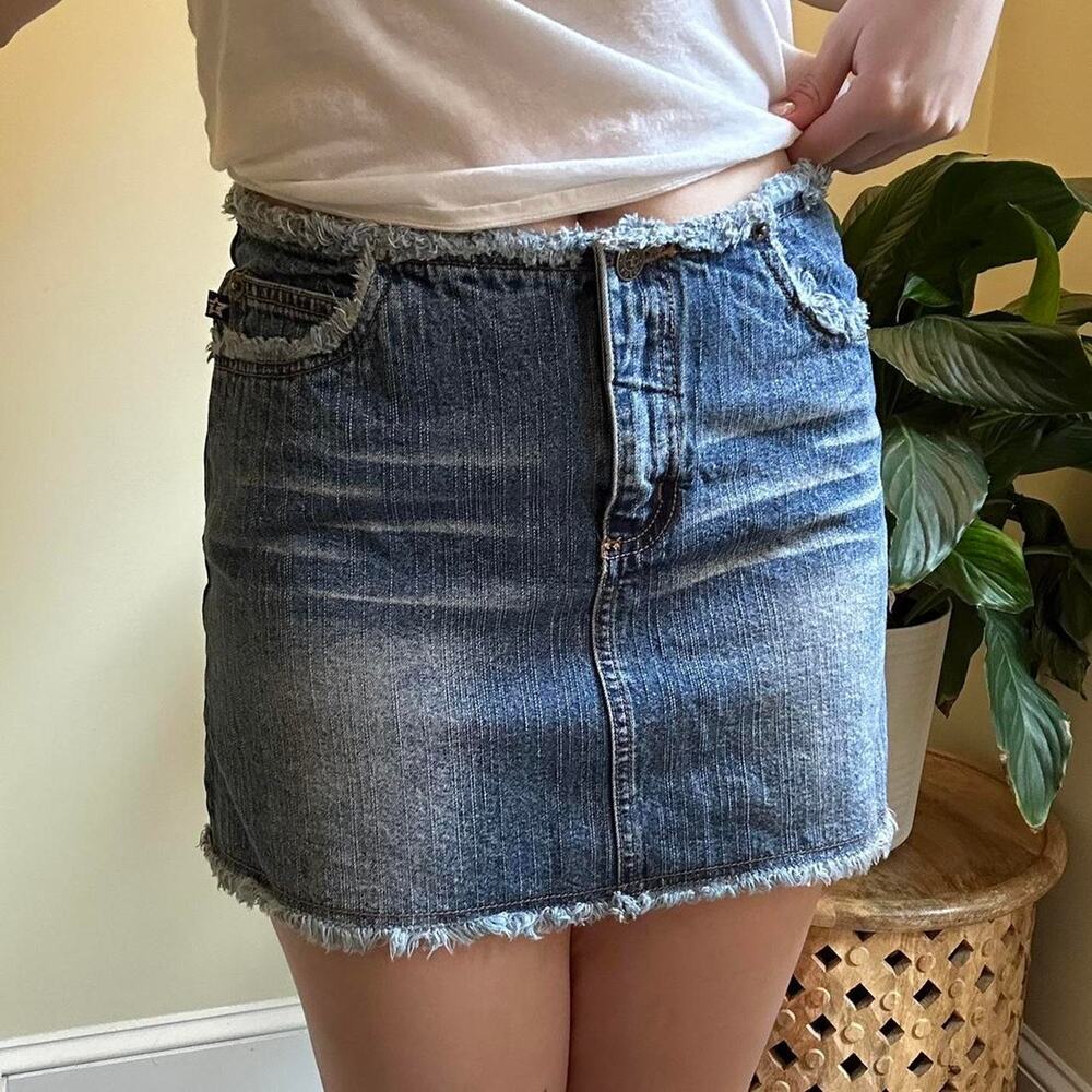 TYTE Jeans Y2k distressed denim miniskirt size 7